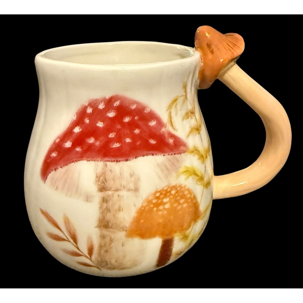 POTTER'S STUDIO 14* OZ COFFEE TEA MUG BOHO‎ WHIMSICAL MAGIC MUSHROOM DESIGN FALL